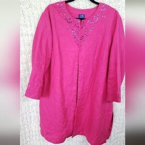 tabi xxl pink linen light summer coat